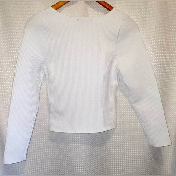 Women Sincerely Jules white‎ squared neckline long sleeves Top size medium - Picture 7 of 8